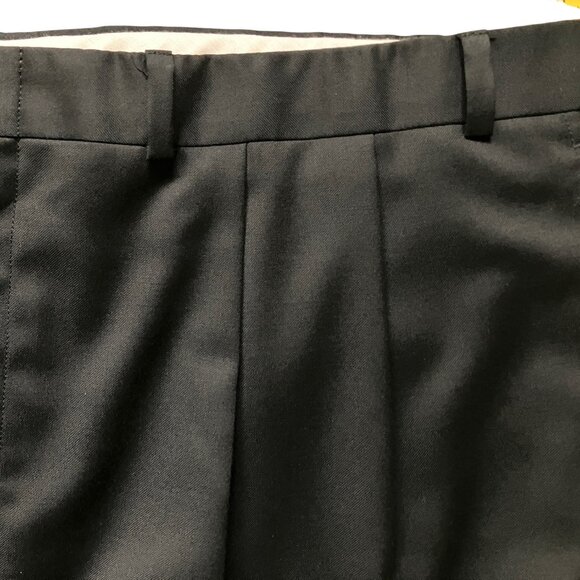 Lauren Ralph Lauren Mens Black 100% wool pleated with cuff pants Size 42/32 - Picture 14 of 15